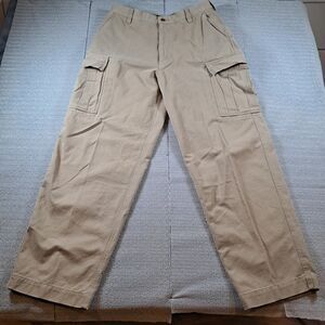 Vintage Abercrombie & Fitch Pants Mens 34R Tan Cargo Baggy Skater Grunge Y2K